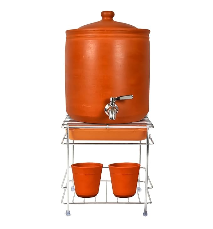 Stainless Steel Matka Stand With Dispenser Tray