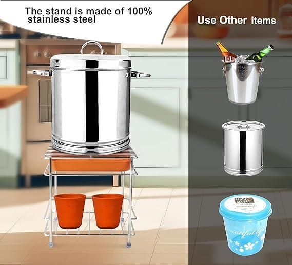 Stainless Steel Matka Stand With Dispenser Tray