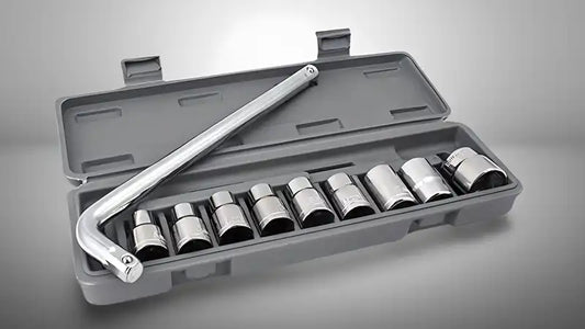 10 Pcs 1/2 Socket Wrench Spanner Set Automobile Repair Tool Box