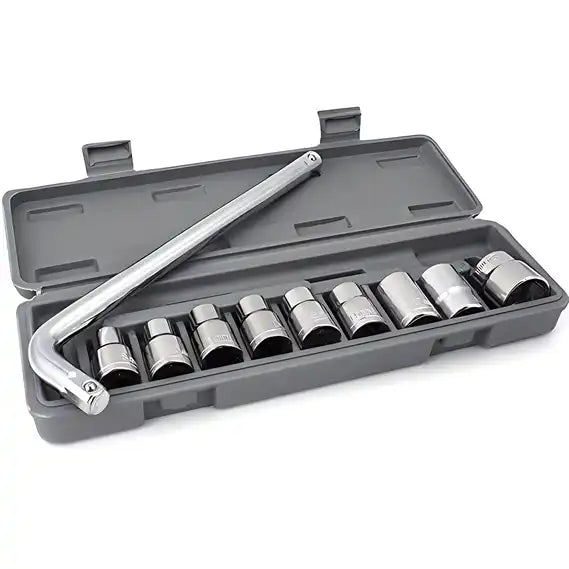 10 Pcs 1/2 Socket Wrench Spanner Set Automobile Repair Tool Box