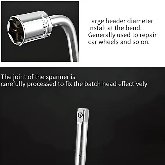 10 Pcs 1/2 Socket Wrench Spanner Set Automobile Repair Tool Box