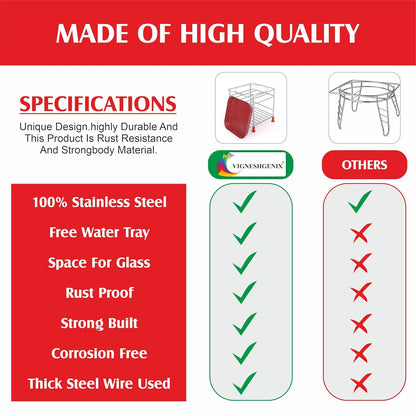 Stainless Steel Matka Stand With Dispenser Tray