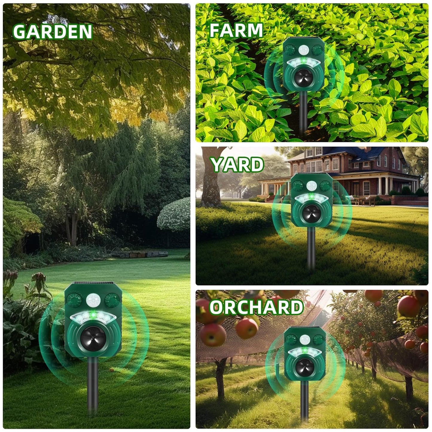 Beast Repellent Solar Warning Lights With Loud Volume