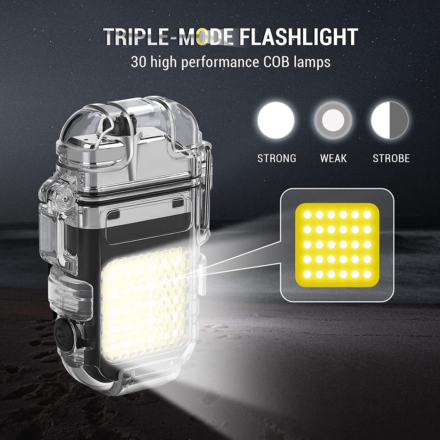 Waterproof Electric USB Rechargeable Turbo Spark Lighter